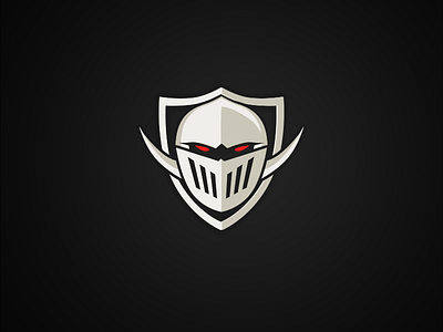 Evil knight logo armor knight logo red eyes vector