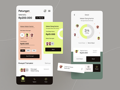 Patungan - Split Bill app concept mobile design patungan app split bill ui uiux design user interface