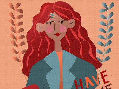 A Red Girl design flat illustration