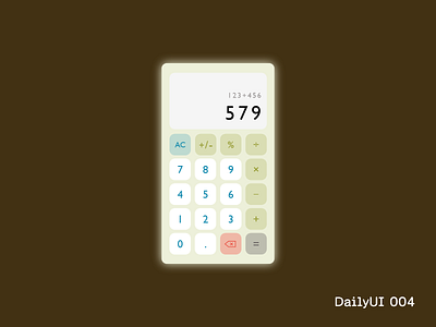 DailyUI 004_Calculator adobe xd dailyui dailyui 004