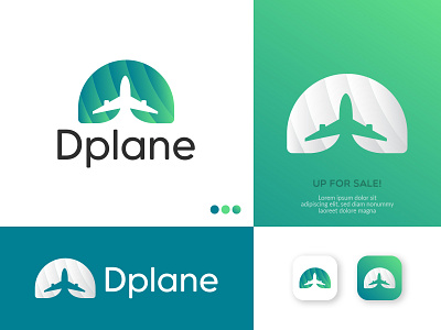 Dplane Logo. (Letter D + Plane)