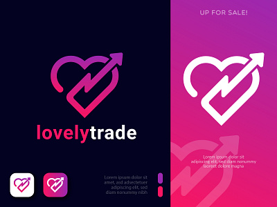 LovelyTrade - Trading Company Logo app brand identity design branding design chart invest app investment logo design love minimalist logo modern logo simple logo trading app