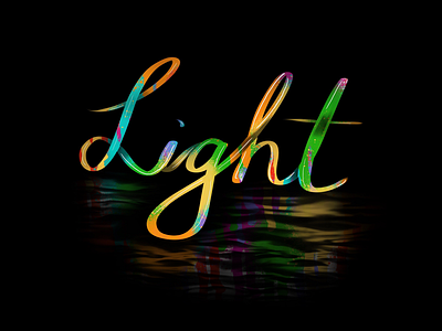 Light calligraphy christian light love rainbow spray paint typography word