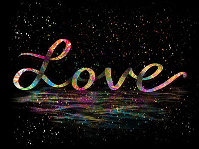 Love calligraphy christian love rainbow spray paint typography word