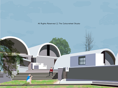 Sangath || Balkrishna Vithaldas Doshi architect architects architecture art artist design illustration vector