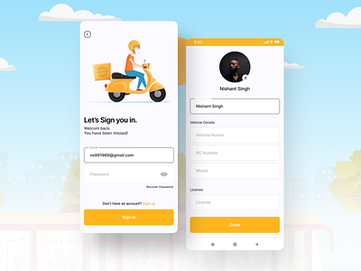 Delivery App app delivery design form signup ui uiux