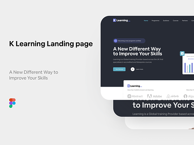 K Learning Landin page career design figma freebies landing page studies typography uiux