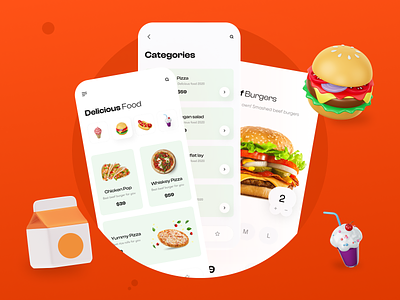 Fast Food App UI screen apps fastfood food typography