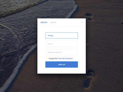 Sign Up - Daily UI #001 account blue button field form log in register sign in sign up ui