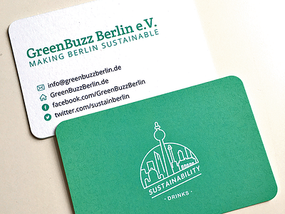 GreenBuzz Berlin business card business card green icon illustration print typography