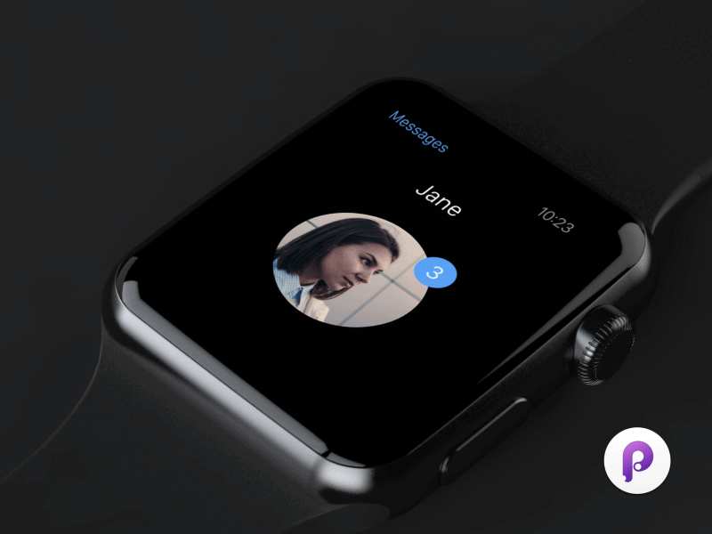 Direct Messaging  Watch - Daily UI #013 animation apple chat daily direct messaging principle reply text transition ui watch