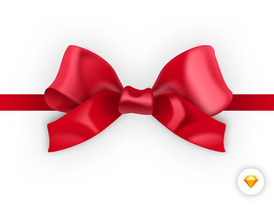 Realistic Ribbon box christmas fancy free gift realistic red ribbon sketch source vector xmas