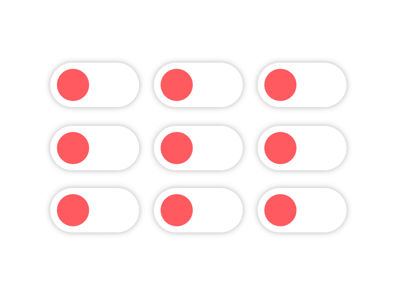 Switches gone crazy animation clean design flat icon ios on off switch ui ux vector web
