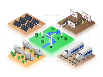 Sustainable Energy clean colors design energy green illustration interface isometric renewable sustainable ui vector