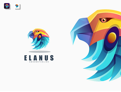 Elanus colorful logo 3d branding colorful design eagle elanus graphic design logo