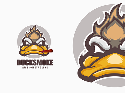 Duck Smoke Logo Design 3d branding design duck graphic design illustration logo mascot smoke