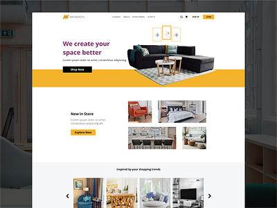 Furniture ecommerce website - Landing Page