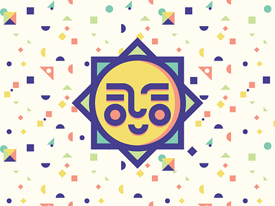 Sun circle face logo pattern sun