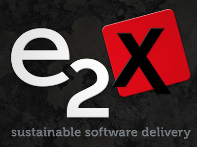 e2x logo reversed black logo red white