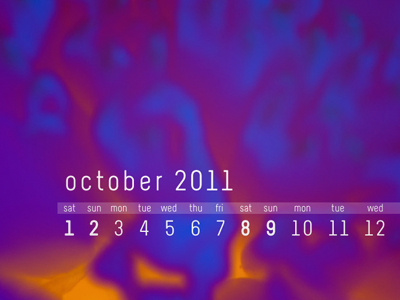 October 2011 Desktop Calendar calendar orange purple wallpaper