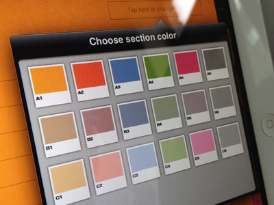 ActionNotes Palette app color picker ipad