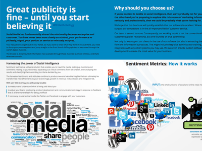 Sentiment Metrics Spread brochure print typography