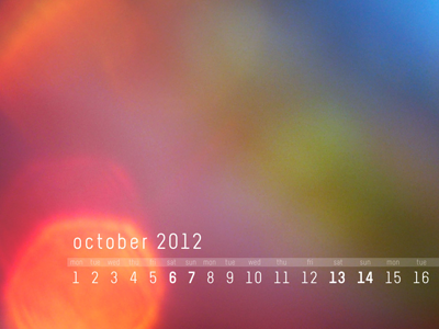 October 2012 Calendar bokeh calendar desktop photo wallpaper