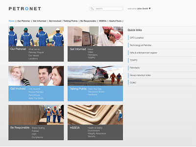 Petronet intranet concept gui web website