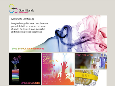 ScentBands Website gui navigation web website