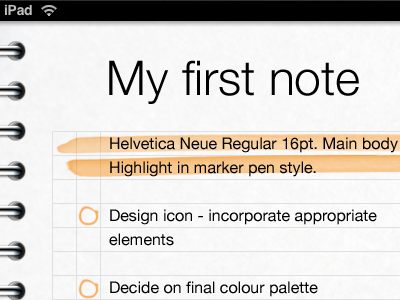 Note Pad app marker notepad orange white