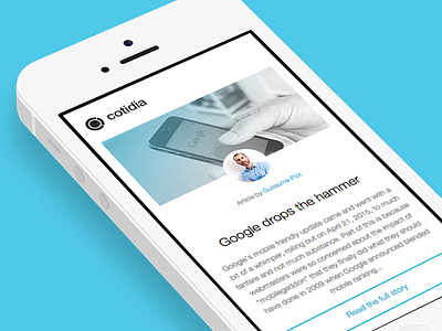 Mobile Email Design for Cotidia blue cotidia email minimal mobile