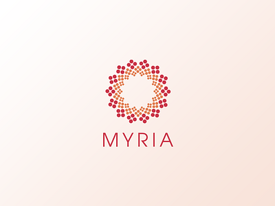 Myria Logo application developer logo minimal orange red