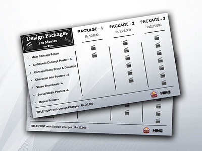 Professional Rate Card Design