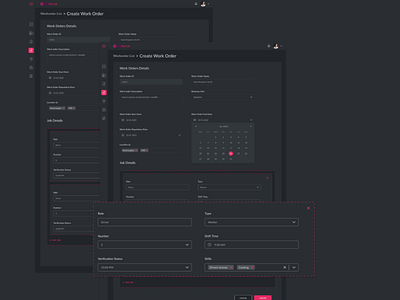 Enterprise B2B SaaS App UI/UX form - Dark Mode