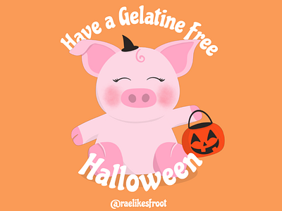 Gelatine Free Halloween animals design flat halloween illustration pig vector vegan