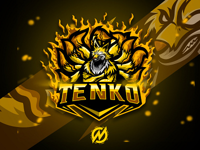 TENKO GAMMING LOGO branding cartoon design esports esports logo esports mascot firstshot fox illustration fox logo gaming gaminglogo mascot streamer twitch