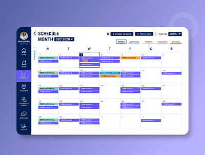 Schedule design 🗓 aesthetic app design minimal purple schedule tablet ui