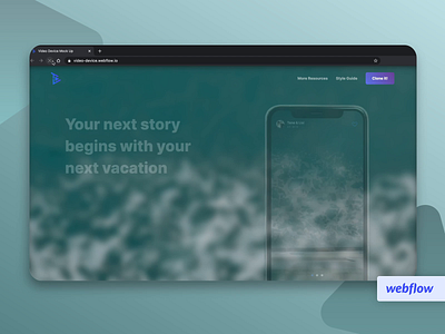 Video Mobile Mockup on Webflow design travel ui video web webflow website