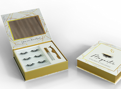 Custom Eyelash packaging Box Design 3d modeling beauty product packaging cosmetic box eyelash box product modeling