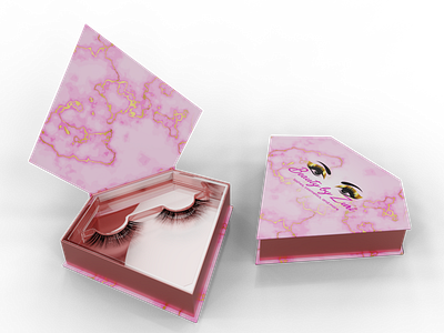 Custom Eyelash packaging Box Design 3d modeling beauty product packaging cosmetic box custom packaging eyelash box product modeling