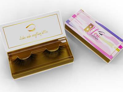 Eyelash packaging Box Design 3d modeling beauty product packaging cosmetic box custom packaging eyelash box product modeling