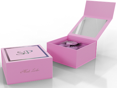 Custom Eyelash packaging Box Design 3d modeling beauty product packaging cosmetic box custom packaging eyelash box product modeling