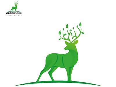 Green Deer logo amazing awesomelogo deer graphic design logo nature