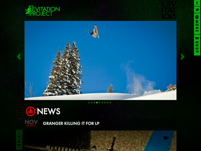 The Levitation Project blog clean css3 snowboarding texture web design web development