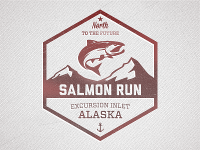 Salmon Run alaska branding fishing logo salmon texture