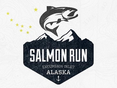 Salmon Run alaska branding fishing fishing lodge logo salmon