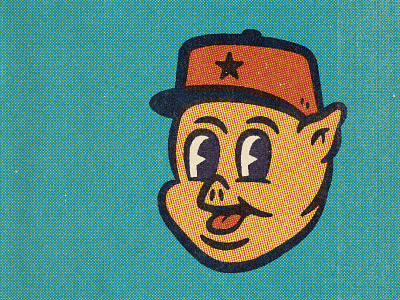 Fascist Pig 40s 50s comic design distressed halftone illustration retro texture vintage