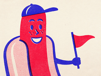 Sport Dog Detail! baseball comic design distressed halftone hotdog illustration retro texture vintage