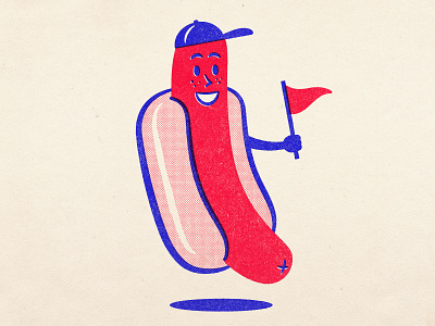 Sport Dog! baseball comic design distressed halftone hotdog hotdogs illustration retro sports texture typography vintage