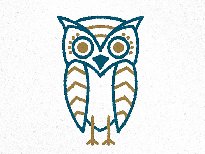Owl blue gold illustration owl print